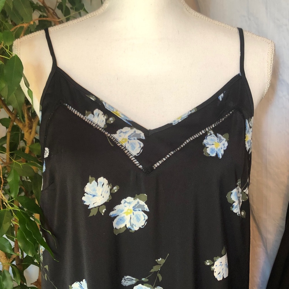 MOSSIMO & YOUNG USA size L black crinkle & floral maxi sun summer dresses - Picture 7 of 15
